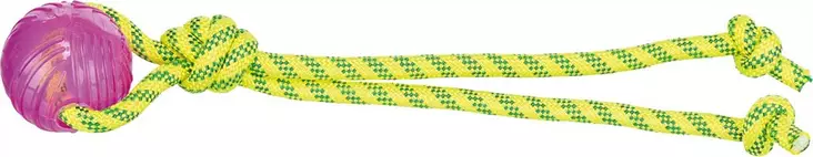 TPR-pallo köydellä Aqua Toy 6x40cm keltainen Trixie - Koiran köysilelut - 039827 - 1