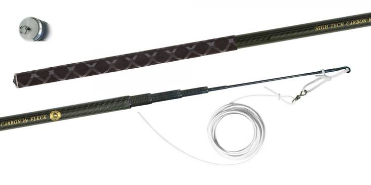 Teleskooppiraippa Pocket musta 220cm Fleck - Ratsastusraipat - 033877 - 1