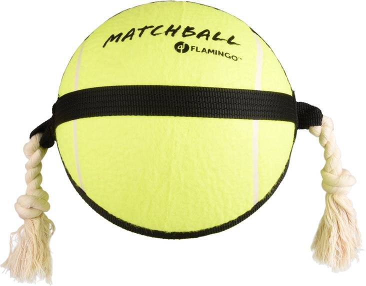 Tennispallo köysillä 22cm Flamingo - Koiran pallot ja heittolelut - 035207 - 1