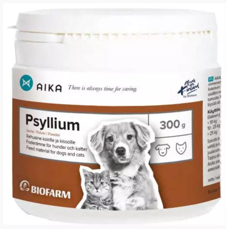 Psyllium jauhe koirille ja kissoille 300g Aika Biofarm - Koiran ruokinnan täydennys ja rehulisät - 052677 - 1