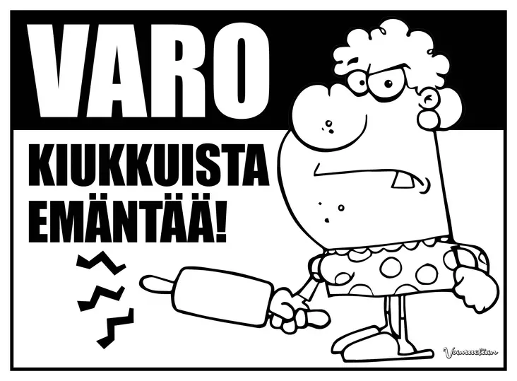 Kyltti Varo kiukkuista emäntää! - Varoitus- ja huomiokyltit - 053427 - 1