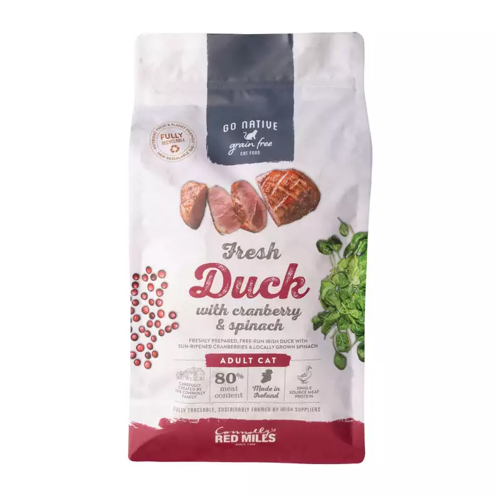 Adult cat Duck Cranberry & Spinach Go Native - Kissan kuivaruoat aikuisille kissoille - 057137 - 1