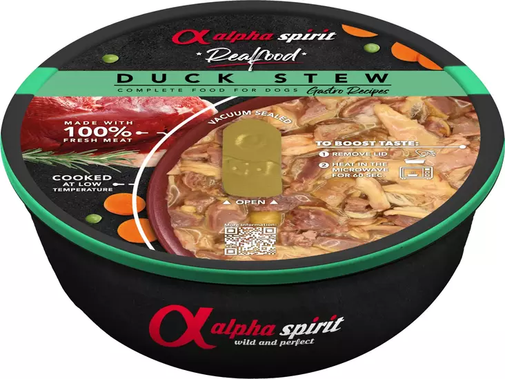 Ankka Real Food 280g Alpha Spirit dog - Koiran säilykkeet aikuisille koirille - 056217 - 1