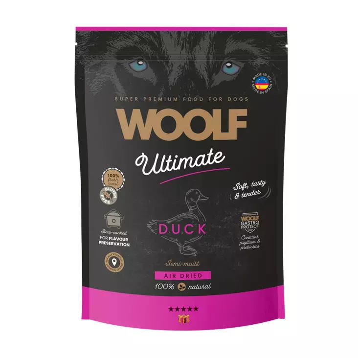 Duck, ankka 1kg Ultimate Dogfood Woolf - Koiran kuivaruoat aikuisille koirille - 051557 - 1