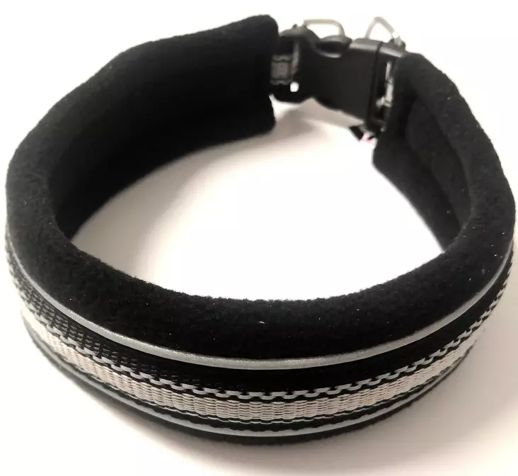 Fleecepanta Comfort lukittavalla pikalukolla musta-harmaa ONEGA - Koiran pika- ja pistolukkopannat - 049987 - 1