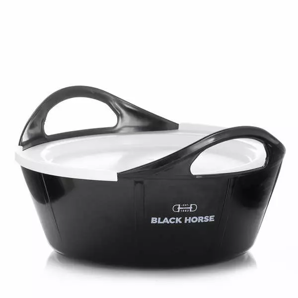 Flexi vati kannella 6L musta Black Horse - Hevosen ruokinta-astiat ja ämpärit - 057817 - 1