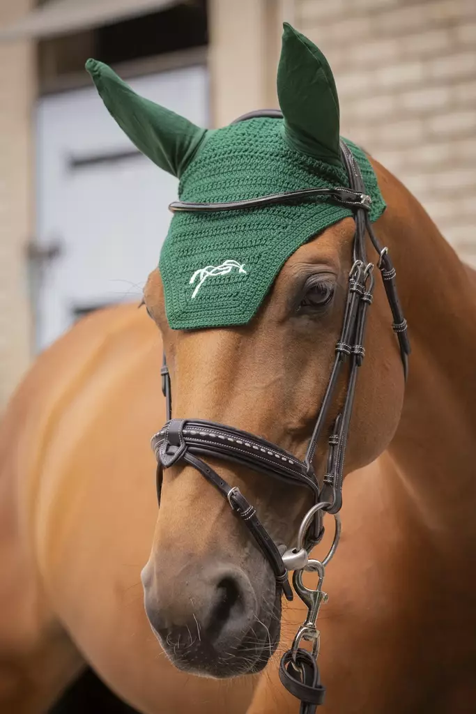 Korvahuppu Cotton vihreä Penelope - Ratsuhevosen huput ja korvapallot - 050997 - 1