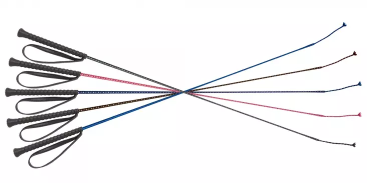 Kouluraippa kumikahvalla 90cm eri värejä Fleck - Ratsastusraipat - 048437 - 1