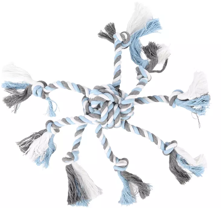 Köysilelu Octopus Ball 8 sakaraa sinikirjava Flamingo - Koiran köysilelut - 048227 - 1