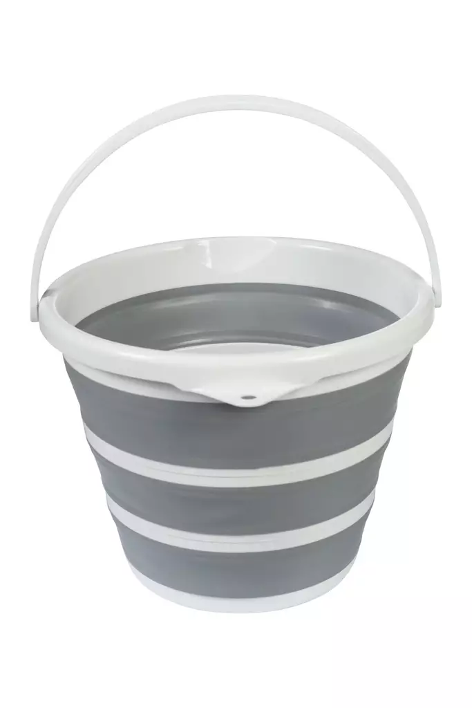 Kokoontaitettava ämpäri 10L harmaa-valkoinen HKM-sports - Koiran retkeily ja vaellus - 054157 - 1