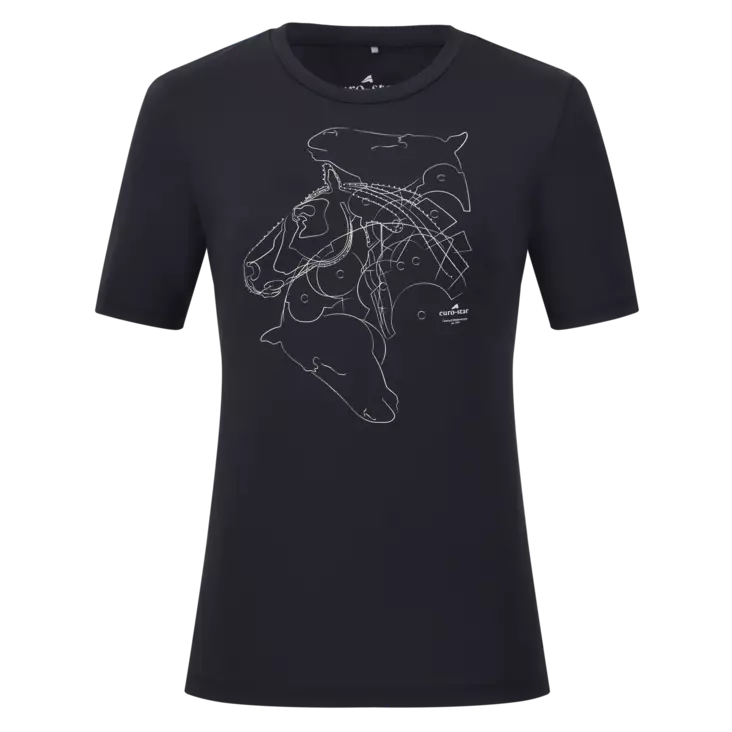 Naisten tekninen t-paita Amelie musta Euro-star - Ratsastuspaidat ja -hupparit - 051577 - 1