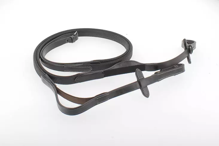 Ohjat joustolla nahka/kumi FULL mustat Penelope - Ratsuhevosen ohjat ja apuohjat - 019237 - 1