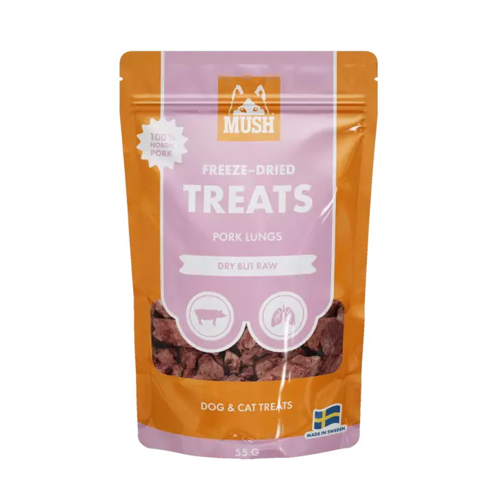 Pakastekuivattu possun keuhko 55g MUSH Treats - Koirien puruluut - 051047 - 1