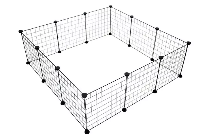 Pieneläinaitauselementti Modular 12kpl 35x35cm musta Duvo+ - Pieneläinten häkit ja aitaukset - 054937 - 1