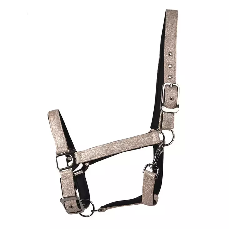 Riimu Tindra kimalteleva neopreenipehmusteilla, beige Hansbo Sport HS - Hevosen nylonriimut - 056537 - 1