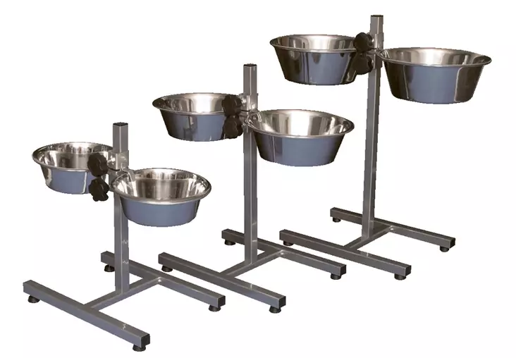 Ruokabaari 2x2,8L 50cm metallia Trixie - Koiran metallikupit ja telineet - 043357 - 1