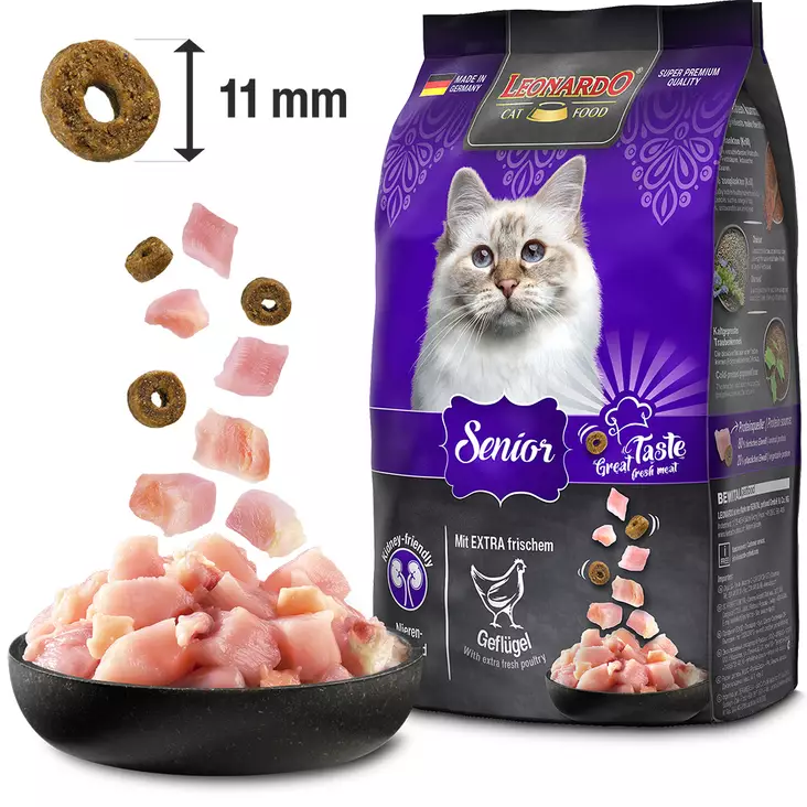 Senior siipikarja Leonardo Cat Food - Kissan kuivaruoat ikääntyville kissoille - 010357 - 1