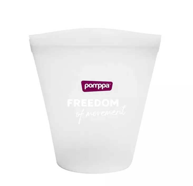 Silikonitasku 500ml valkoinen Pomppa - Namitaskut ja koulutusliivit - 059237 - 1