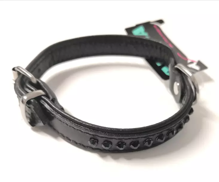 Solkipanta strassein 14mm musta/strassimix "Kalliskivi" ONEGA - Koiran solkipannat - 049907 - 1