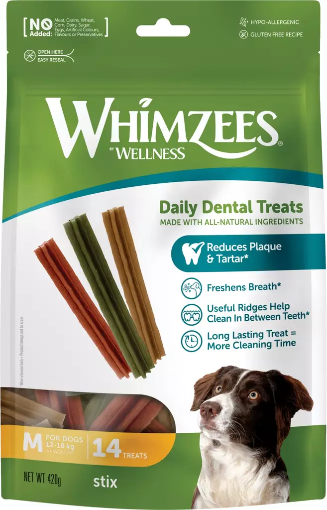 Stix M 14kpl pss Whimzees - Koiran herkut ja makupalat - 014307 - 3