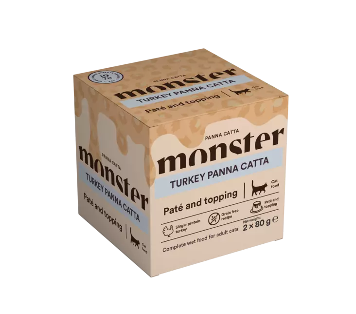 Kalkkuna 2x80g Panna Catta monster - Aikuisten kissojen säilykkeet - 058067 - 1