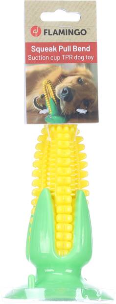 Kumimaissi imukupilla 15x9cm Flamingo - Koiran aktivointilelut - 039298 - 2