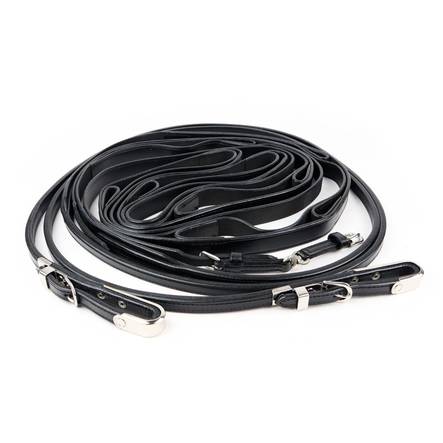 Treeni monilenkkiohjat J-Loop 10m mustat nahkaa GP-Tack - Ravurin ohjat - 036148 - 1