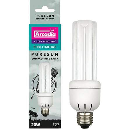 UVB lamppu PureSun 20W E27 Arcadia - Lemmikkilintujen hoitotarvikkeet - 037648 - 1