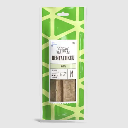 Dentaltikku nauta M 2 kpl 80g Dagsmark - Koirien puruluut - 050248 - 1