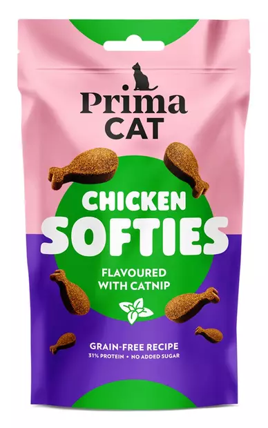 Kana ja kissanminttu 50g Softies PrimaCat - Kissan herkut ja makupalat - 059028 - 1