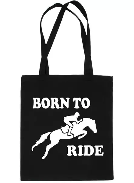 Kangaskassi 38x42cm Born To Ride musta Print4U - Ratsastajan asusteet - 056658 - 2
