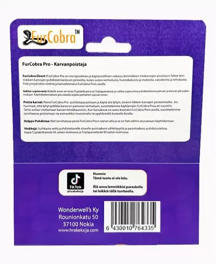 Karvanpoistaja FurCobra Pro - Koiran autoilutarvikkeet - 057368 - 2