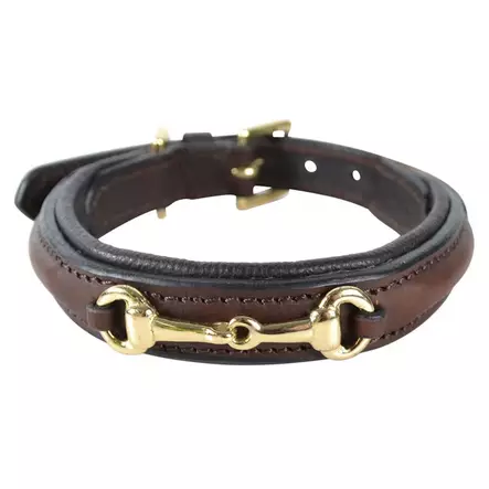 Koiran solkipanta kuolainkoristeella nahkaa ruskea Hansbo Sport - Koiran solkipannat - 056518 - 1