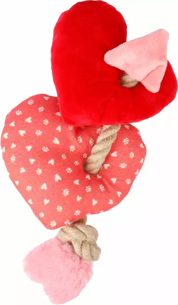 Köysilelu Lieve Heart 28cm puna-pinkki Flamingo - Koiran köysilelut - 055568 - 1