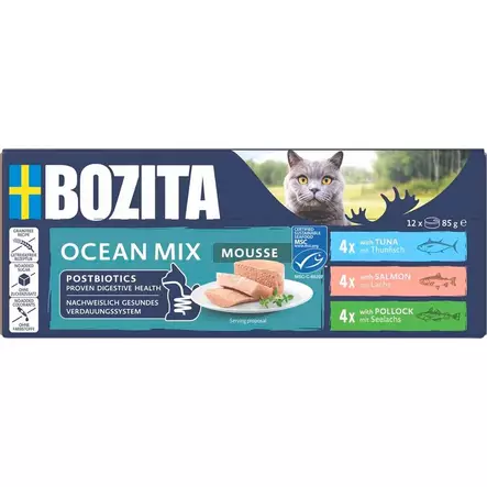 Ocean Mix 12x85g mousse Bozita cat - Aikuisten kissojen säilykkeet - 053998 - 2