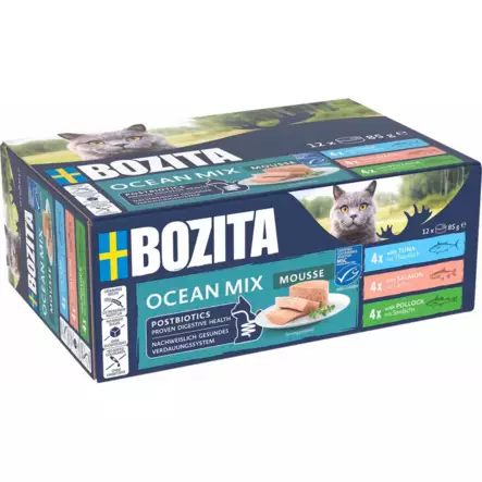 Ocean Mix 12x85g mousse Bozita cat - Aikuisten kissojen säilykkeet - 053998 - 1