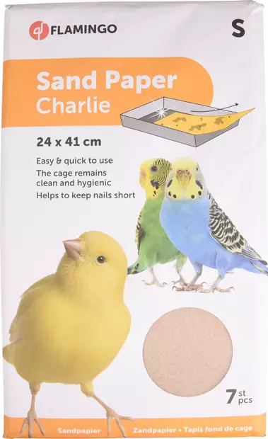 Hiekkapaperi Charlie S 7kpl 24x41cm - Lemmikkilintujen häkkitarvikkeet - 056478 - 1