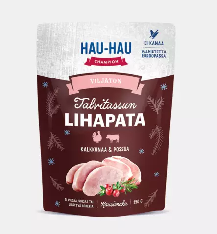 Talvitassun lihapata kalkkunaa ja possua 150g Hau Hau Champion - Koiran säilykkeet aikuisille koirille - 050518 - 1