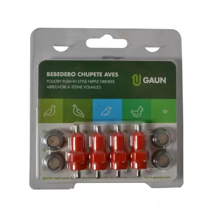 Vesisäiliö nipoilla 382 x 403mm 4 x juomanippa GAUN - Kotieläin lintujen ruokinta - 024898 - 2