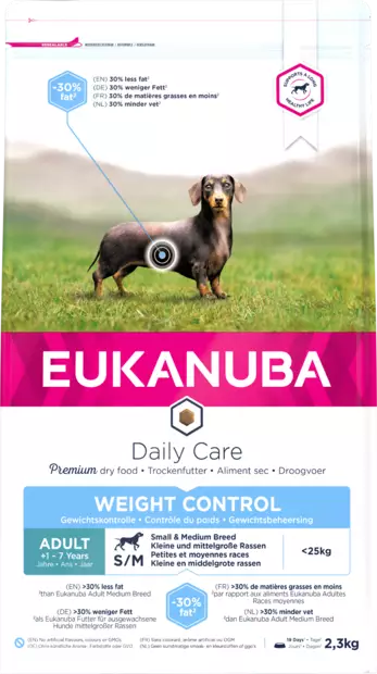 Weight Control Small/Medium Daily Care Eukanuba - Koiran kuivaruoat aikuisille koirille - 023768 - 1