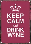 Metallikyltti "Keep Calm and Drink Wine" 21x14,8cm Flamingo - Varoitus- ja huomiokyltit - 059348 - 1