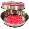 Metallikuppi Slowfeeder pinkki OZami - Koiran metallikupit ja telineet - 057128 - 1