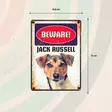 Metallikyltti "Beware! Jack Russell" 21x14,8cm Flamingo - Varoitus- ja huomiokyltit - 059338 - 2