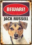 Metallikyltti "Beware! Jack Russell" 21x14,8cm Flamingo - Varoitus- ja huomiokyltit - 059338 - 1