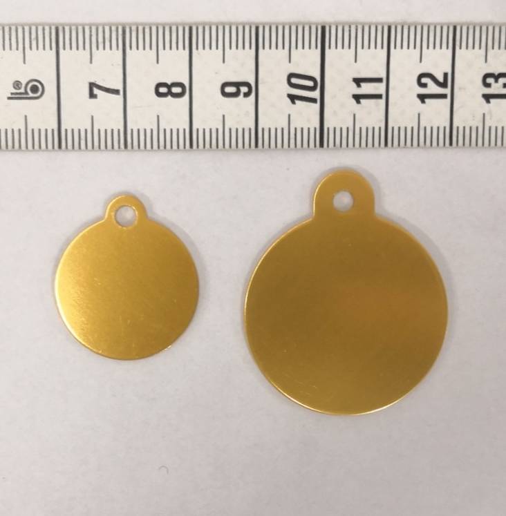 Kaiverruslaatta ympyrä kulta iMARC - Nimi- ja kaiverruslaatat - 032278 - 1