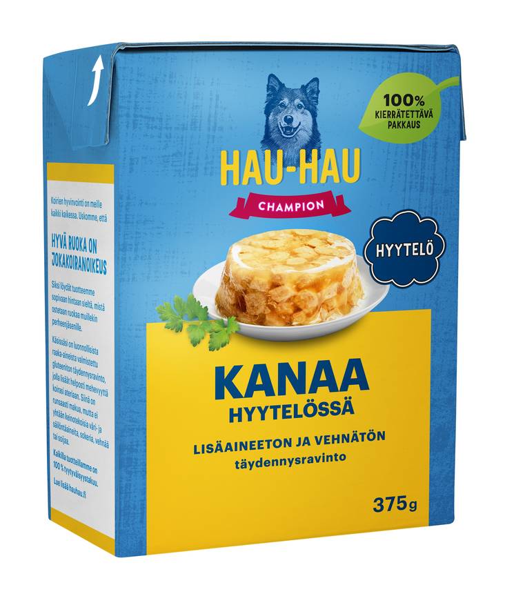 Kanaa hyytelössä 375g tetra Hau Hau Champion - Koiran säilykkeet aikuisille koirille - 033578 - 1