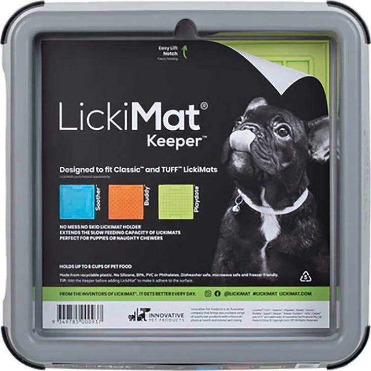 LickiMat Keeper alusta 20x20cm harmaa - Aktivoivat ja ahmimisenesto ruokakupit - 030318 - 1
