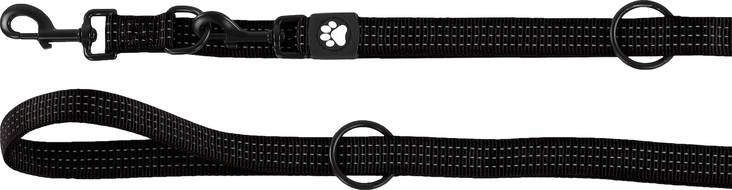 Monitoimitalutin Zorba 2,5cm x 250cm musta/heijastin Flamingo - Koiran nylontaluttimet - 036388 - 1