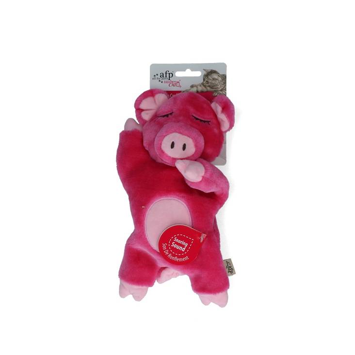 Pehmolelu Kuorsaava possu 27x16x7cm pinkki All For Paws - Koiran pehmolelut - 038088 - 1