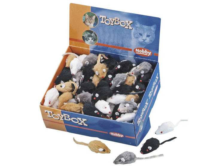 Plyyshihiiri 5cm rapisee mix Nobby - Kissan hiiret, linnut, perhoset ym. - 004788 - 1